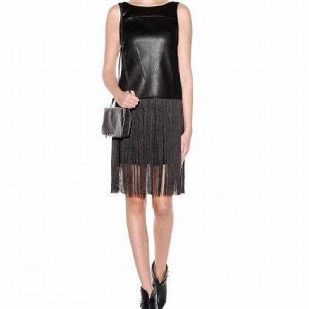 🎉4X HOST PICK🎉 Rag & Bone “Corina” Lambskin Leather Fringe Dress